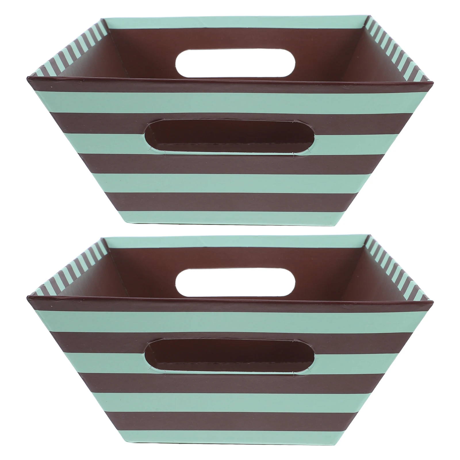 

2 Pcs Cardboard Basket Gift Greaseproof Treat Boats Heavy Serving Trays Appetizer Snack