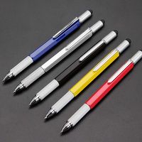 in 1 DIY Gadget Level Meter Pen Tool Capaciative pen Cross Screwdriver Ballpoint Pen Replacement refill Flat-blade Screwdriver