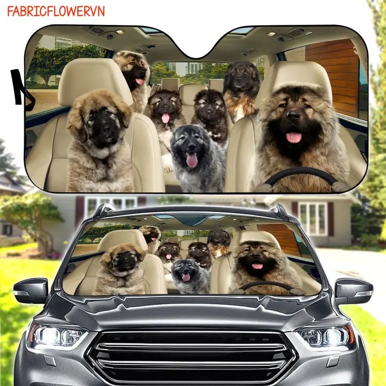 

Caucasian Shepherd Car Sunshade, Shepherd Car Decoration, Dog Windshield, Dog Lovers Gift, Dog Car Sunshade, Gift For Mom, Gift