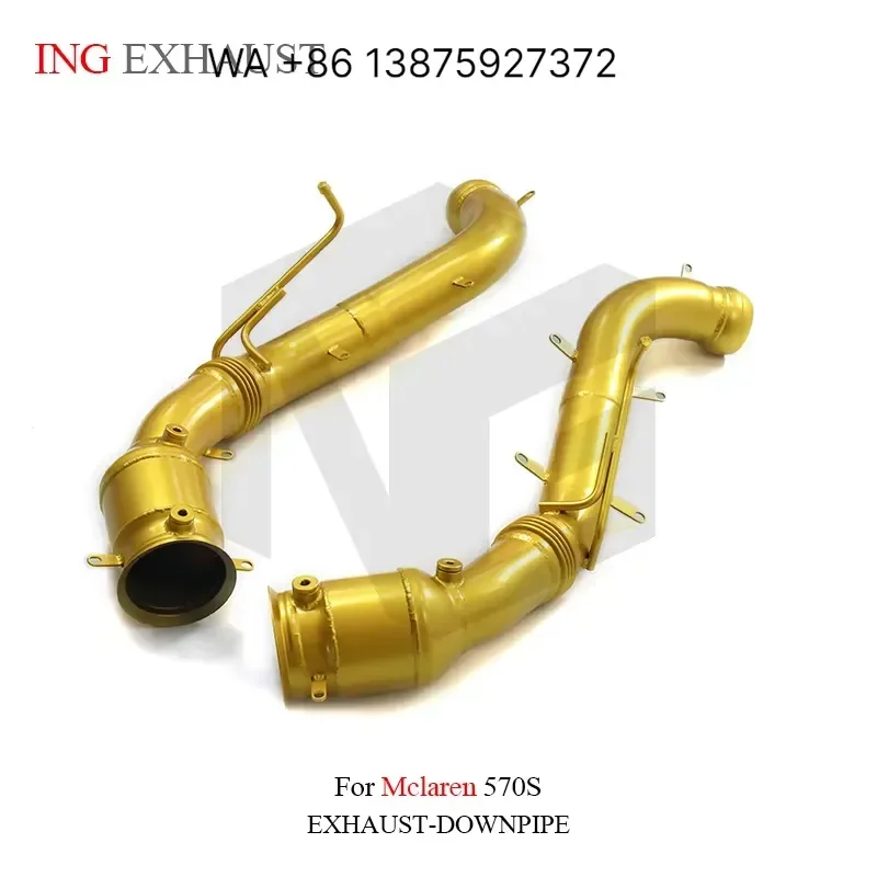 Wmwmnu Stainless Steel Exhaust Downpipe for 570S 3.8T with Ceramic Heat Shield High Flow Auto Performance Parts