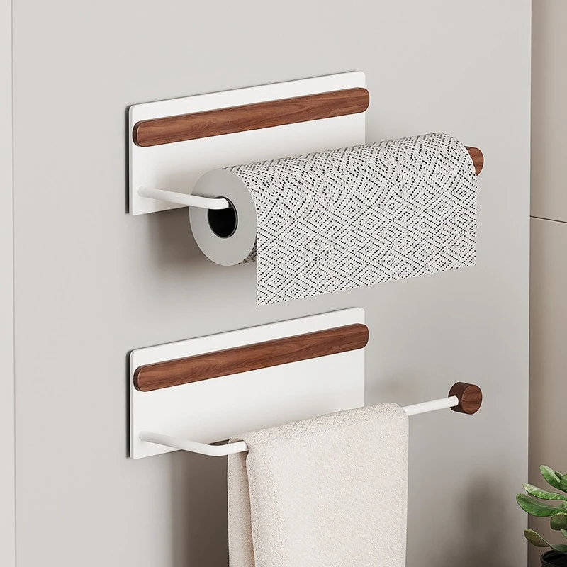 Walnut kitchen paper towel holder, refrigerator magnetic roll paper cabinet, side storage hanger, wall hanging
