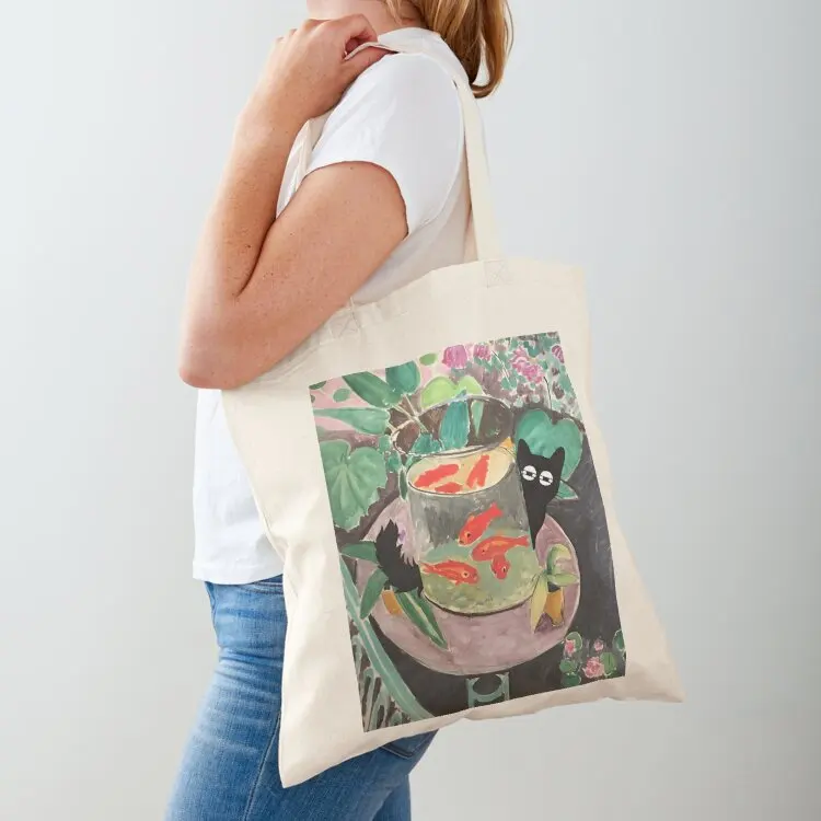 

Matisse The Goldfish with Black Cat Tote Bag Lady bag tote bag canvas shopper bags Women's handbag