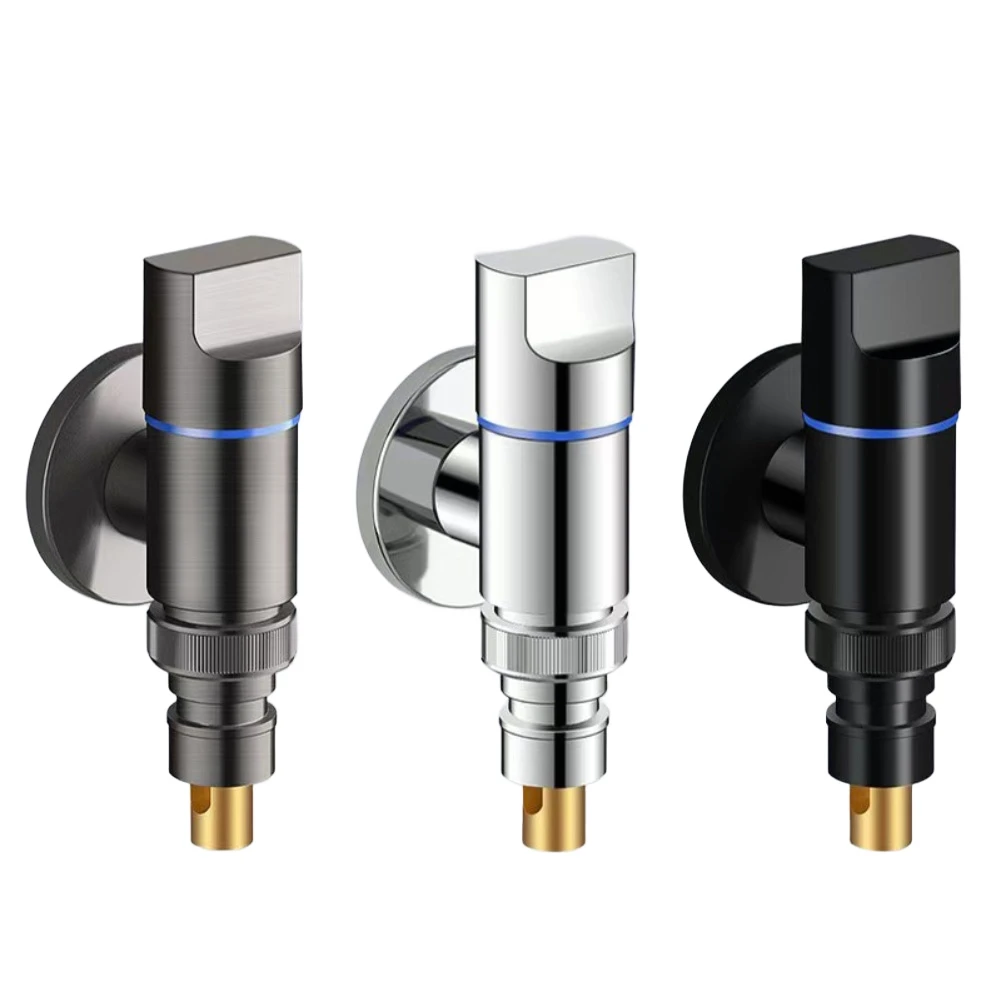 Washing Machine Faucet Automatic Water Stop Valve Quick Opening Angle Valve Wall Mounted G1/2 Clip-on Faucet