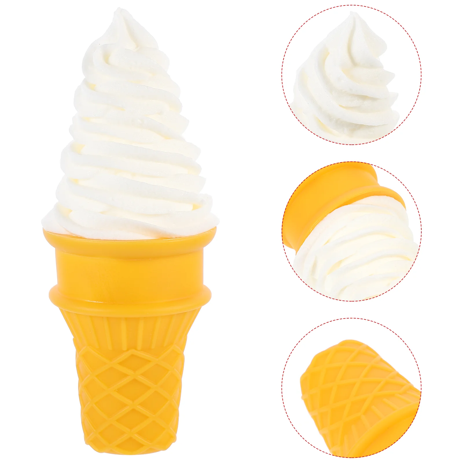 Pretend Play Food Simulation Ice Cream Toy Fake Ice-cream Photo Prop Kids White Pvc False Model