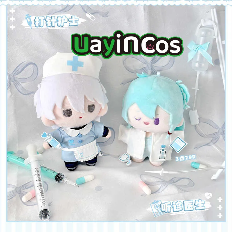 10cm Doll Clothes Give an injection Auscultate Doctor Nurse Costume Suit Stuffed Plush Doll Accessories Anime Toy For Kids Gift