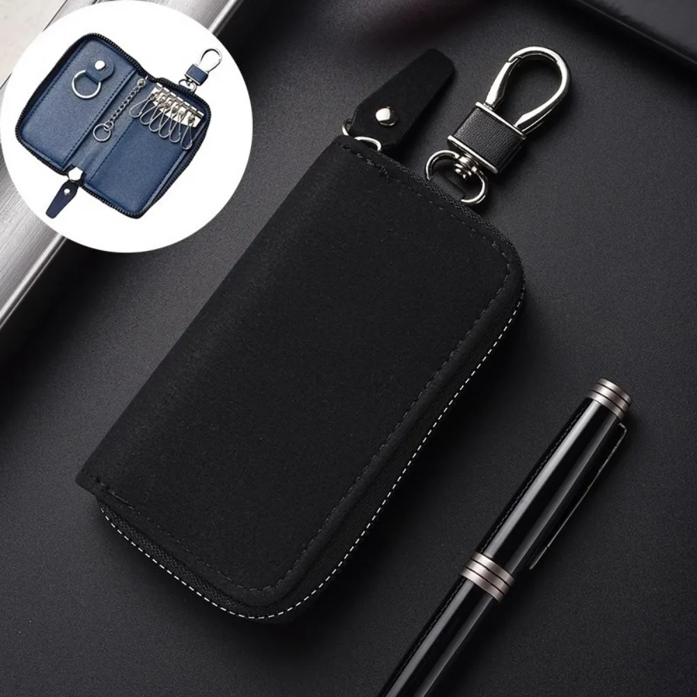

New Leather Car Key Wallet Large Capacity Housekeeper Key Case Mini Card Bag Men Women