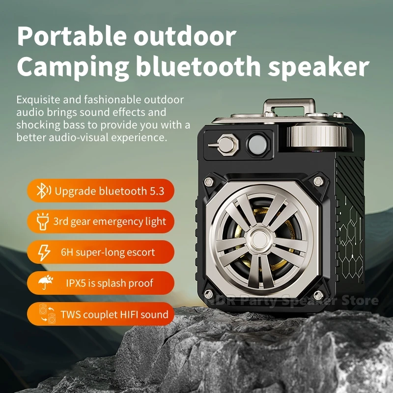 

Mini Wireless Bluetooth Speaker IPX5 Waterproof Subwoofer Sound Gift Portable Outdoor Speaker Camping Caixa De Som
