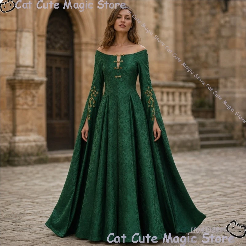 

Alicent Movie Hightower House TV Dragon Cosplay Girl women Green long dress vintage Christmas Halloween Adult Clothes Carnival