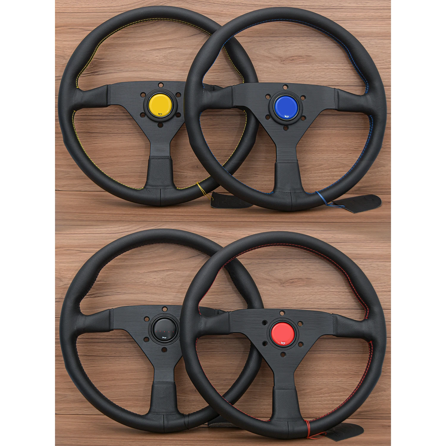 Руль JDM Montecarlo Racing, 14-дюймовый универсальный кожаный модифицированный спортивный руль