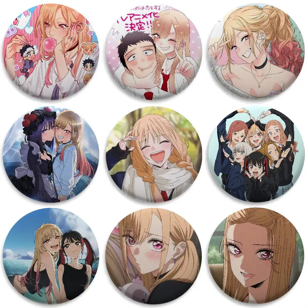 

Anime Cute My Dress-Up Darling Badges Round Exquisite Badge Brooches Creative Pins For Clothes Hat Backpack Gift Accessories
