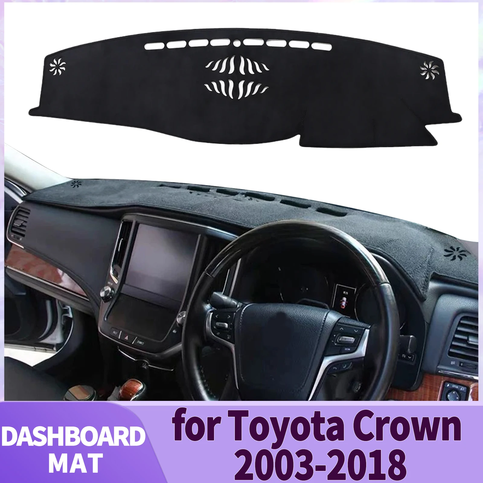 

fit for Toyota Crown 2003 2004-2018 Car Accessories Dashmat Dashboard Cover Pad DashMat Sunshade Protective Carpet Leather