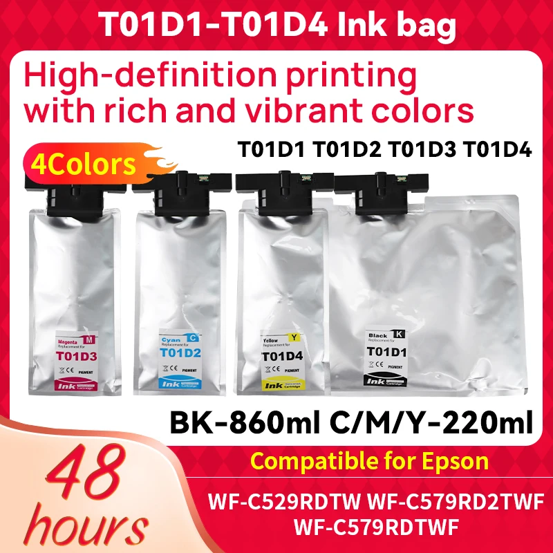 T01D1 T01D2 T01D3 T01D4 Ink Cartridge With Pigment Ink For Epson WorkForce Pro WF-C529RDTW WF-C579RD2TWF WF-C579RDTWF Printer