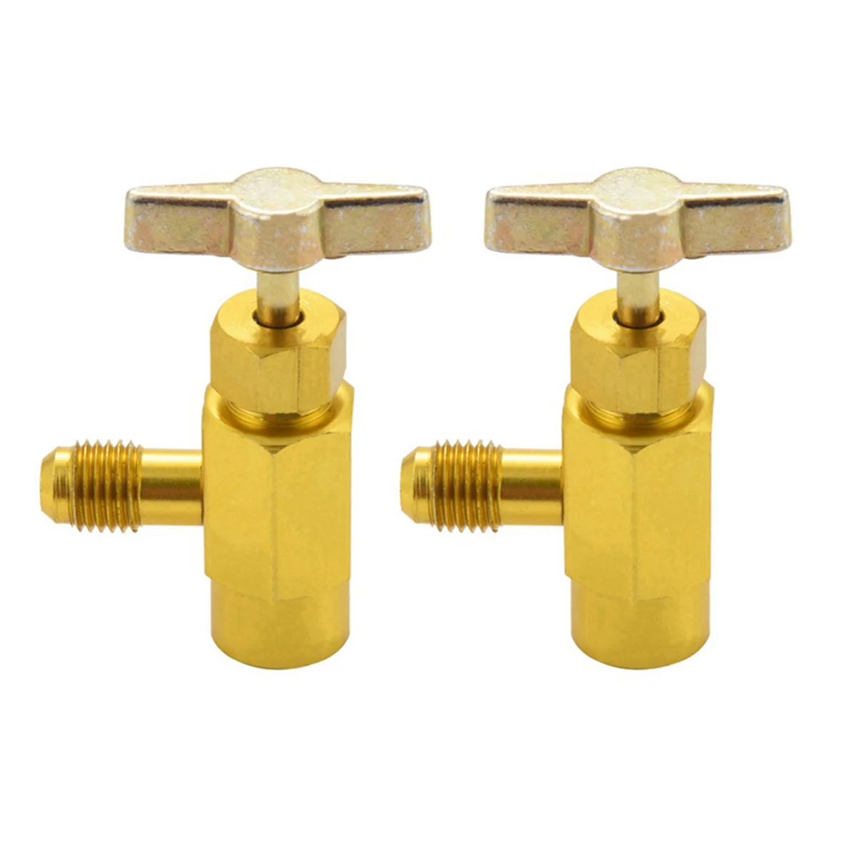 2pcs 1/4 Sae M14 Thread Adapter R-134A Automotive Air Conditioner Refrigerant Can Dispensing Bottle Tap Opener Valve