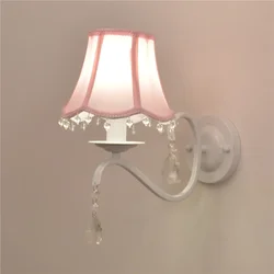 White Pink Blue Kid Children Wall Lamp For Living Room Bed Room Bedside Led Crystal Girl Boy Wall Scone Decoration Light