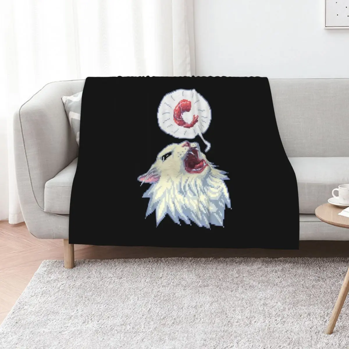 8-bit Shrimpin' Thurston the cat Throw Blanket Shaggy Hair Fashion Sofas For Sofa Thin Thermal Beach Blankets