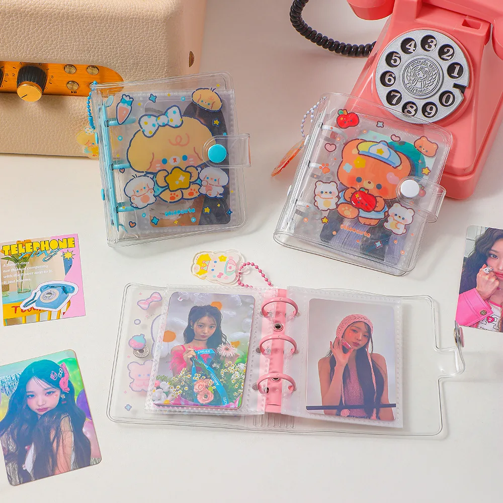 

Ins Style Cartoon Photocard Holder Mini Portable PVC Cover Kpop Idol Photocard Collection Binder Book Card Holder Supplies