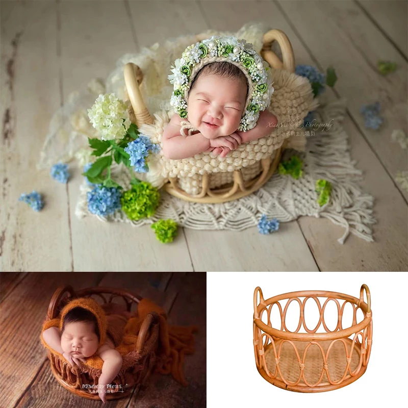 Newborn Photography Props Basket Baby Photoshoot Props Chair Infant Photo Prop Baby Girl Boy Posing Bed Backdrops Accessories