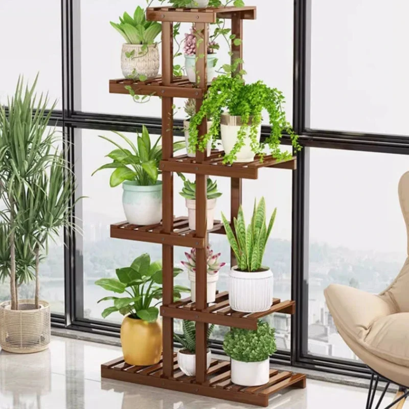 Flowers Wooden Support Plant Shelving Indoor Display Balcony Home Plant Shelf Garden Veranda Etagere Plante Outdoor Furniture