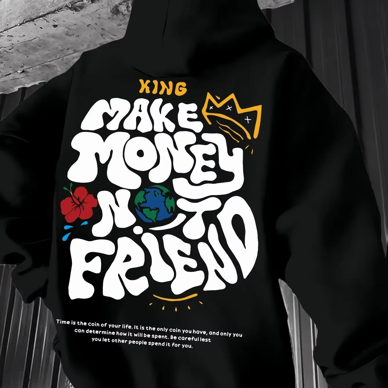 2026 New Casual hoodie with fashionable geometric pattern knitted fabric regular fit polyester elastic crew collar