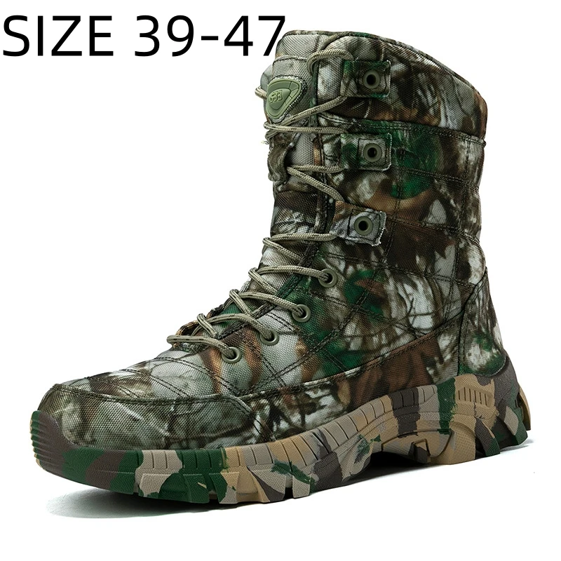 

Outdoor Men Hiking Boots Platform Waterproof Camouflage Trekking Boots Non-slip Outdoor Men Combat Boots Big Size 39-47