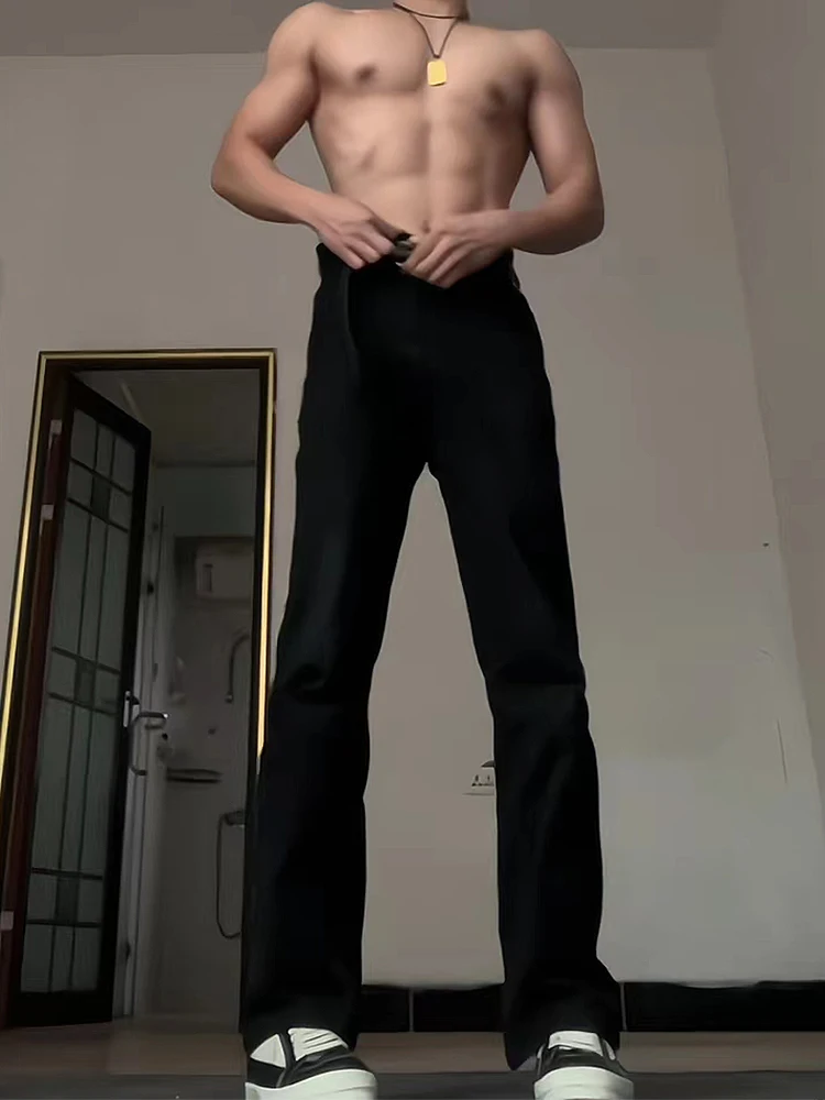 

Cleanfit Black Men's Jeans American High Street Summer mid High Waist Slimming Knife Straight Leg Pants Casual Youth Fashion