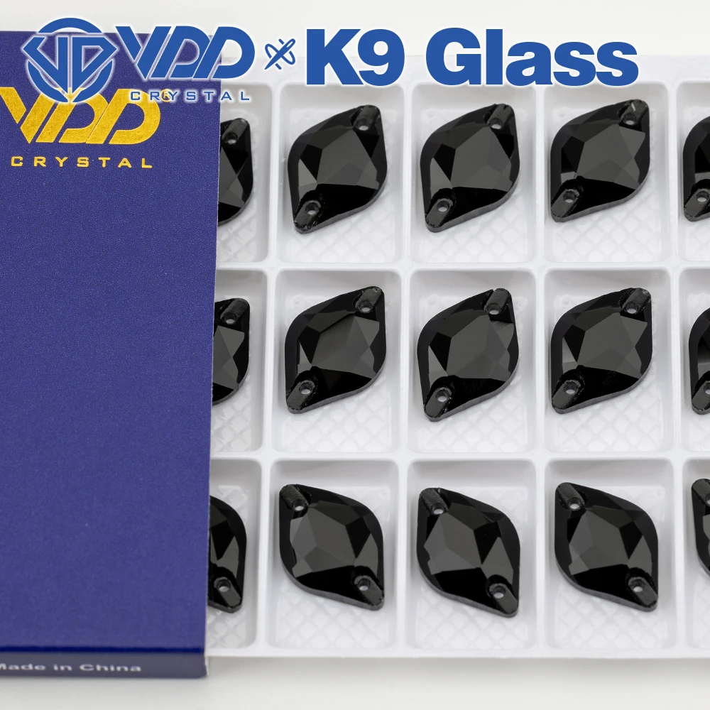 VDD S102 Jet Lemon Top-Qualität K9 Glas AAAAA Aufnähbare Strasssteine, Kristall-Flachsteine zum Aufnähen für Kleidungsdekorationen – Detail 7