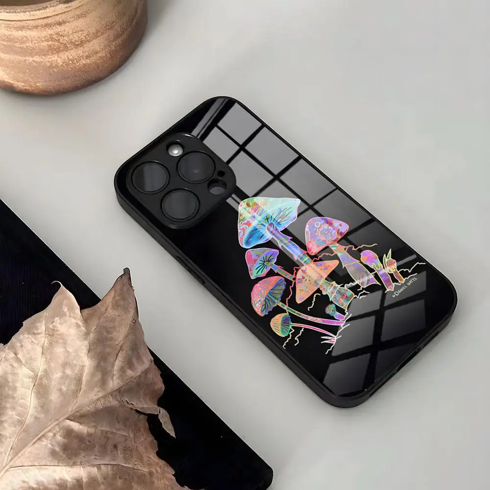 

Trippy Psychedelic Mushrooms Phone Case For Iphone 16 15 13 12 14 11 Pro Max Mini X Xr Xs 8 7 Puls 6 Fashionable 2024 Glass Cov