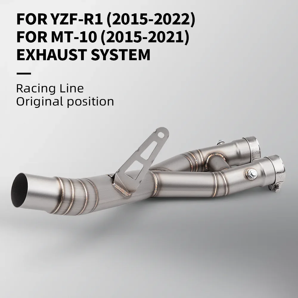 

Slip On For YZF-R1 R1 R1M MT10 2015 - 2022 Motorcycle Exhaust Escape System Connect the original muffler Middle Pipe