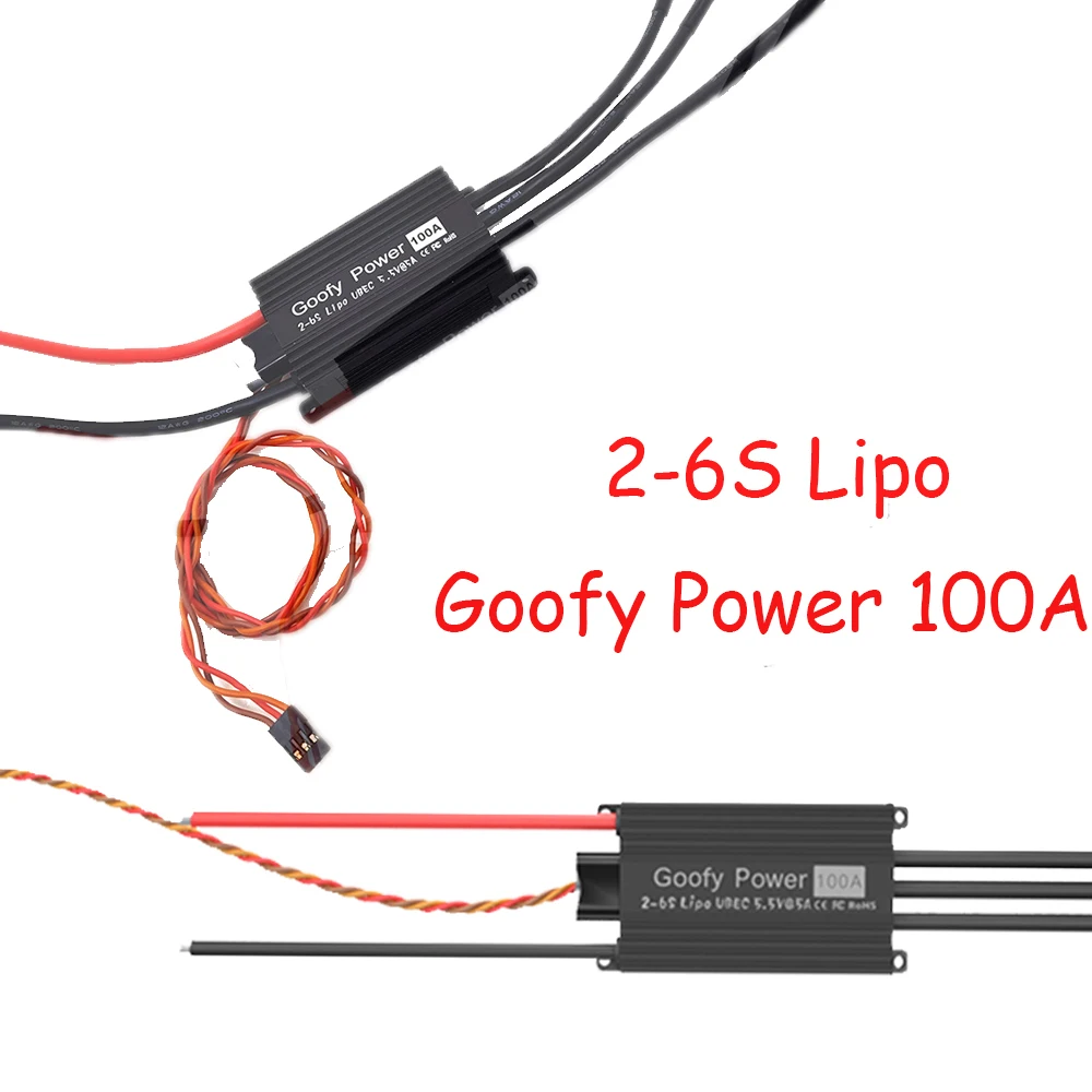 

Goofy Power 100A brushless ESC Speed Controller 2-6S With SBEC For QX-MOTOR 70MM Edf RC Drone Airplane Parts