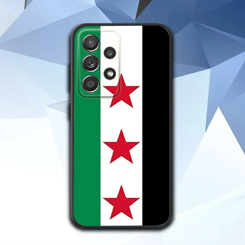 Free S-Syrias Flag Phone Case For Samsung S 25,24,23,22,30,21,10,9,Ultra,Plus,Lite,FE,4,5 G Soft Black Case