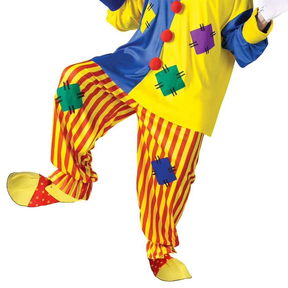 

Large Clown Shoes for Halloween Costume Bright Color Dot Design Adjustable String Tie Clown Shoes for Women Men