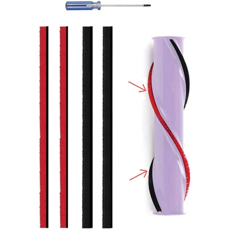 4 Pack Rolling Brush Plush Strips For Dyson V6 V7 V8 V10 Vacuum Cleaner Accessories Rolling Brush-Strips