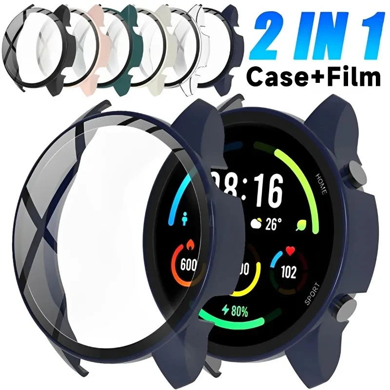 

2in1 Protective Case with Screen Protector for Xiaomi Watch S1 Tempered Glass Film Anti-fingerprint HD Full Coverage Hard Cover