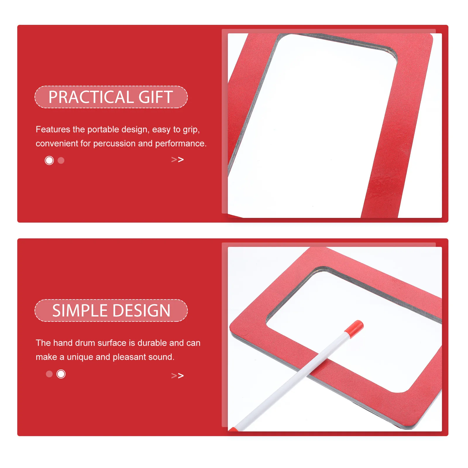 مستطيلة شفافة H طبل سطح الاطفال لعبة الموسيقى قرع أداة المحمولة تصميم سهل قبضة ألعاب موسيقية للأطفال