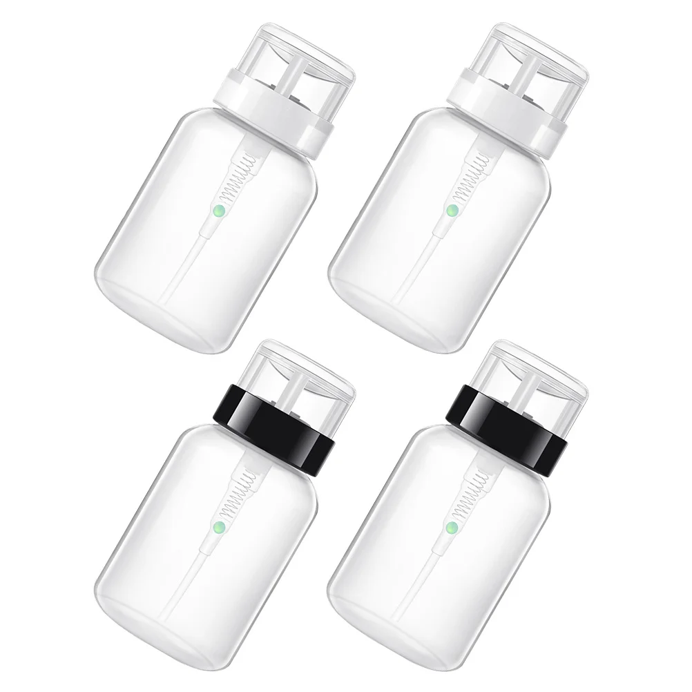 4 Stück Nagellackentferner-Flaschen, Pumpspender, perfekt für Nagelkunst, Make-up, Flüssigkeitsaufbewahrung, effiziente Abgabe Nr