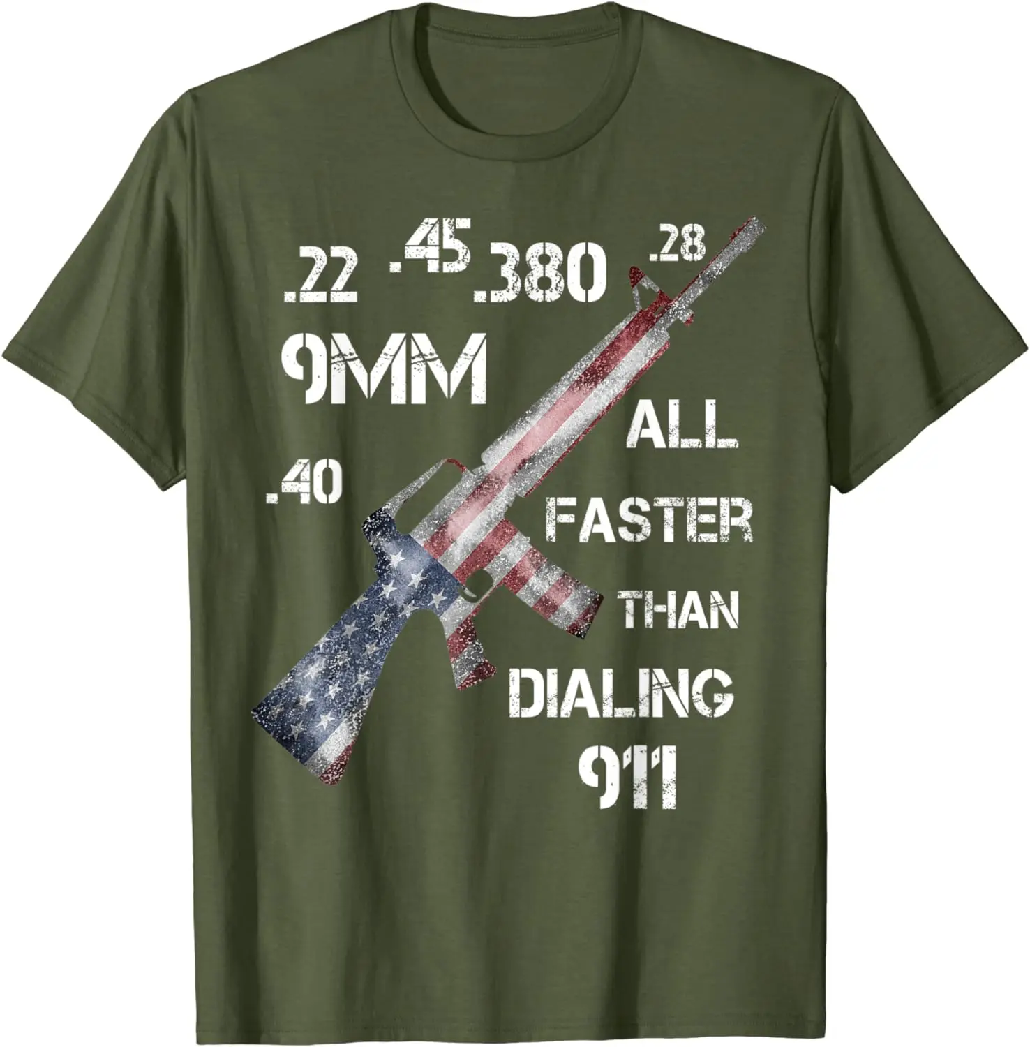 Funny Gun Rifle USA Flag Offensive Humor Patriotic T-Shirt 100% Cotton O-Neck Summer Short Sleeve Casual Mens T-shirt Size S-3XL