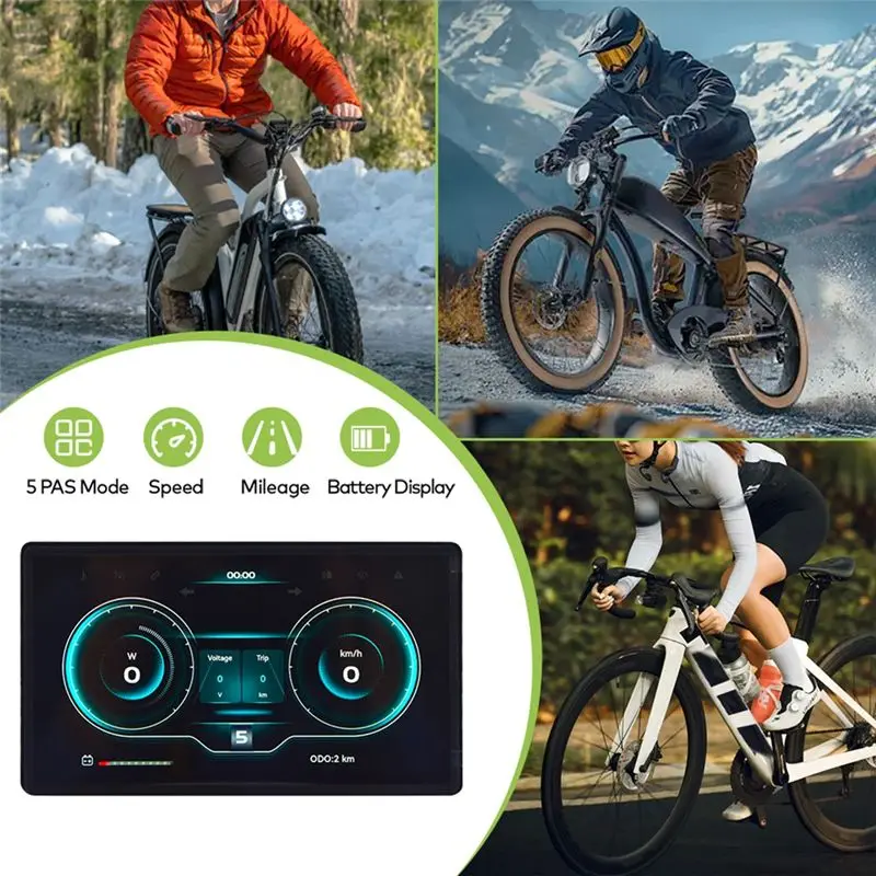 AC57-H8 Electric Bicycle Lcd Display+Controller Screen Projection Navigation Digital Stopwatch Speedometer Ebike Meter