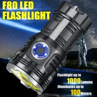 High power 5000LM LED Mini flashlight Type-C Rechargeable With 8 * XPG Beads Tail Magnet Clip Torch Waterproof Portable Lighting