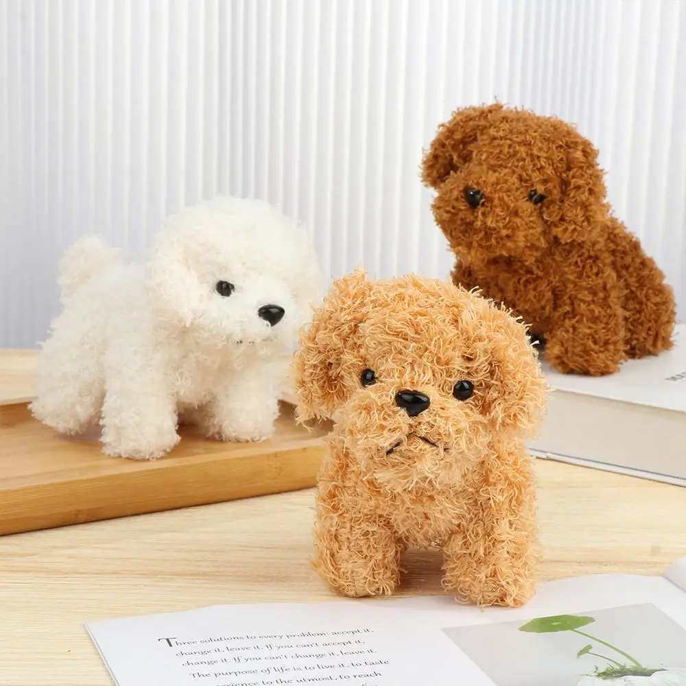 New 12cm Simulation Dog Key Chain Cute Fashion Funny Poodle Dog Plush Toy Ring Pendant Plush Christmas Gift DIY Doll Accessories