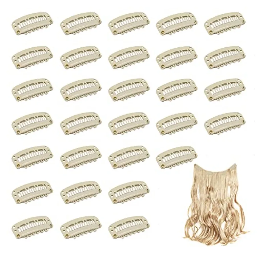 Wig Clips to Secure Wig, Clips for Hair Extensions, 6 Teeth, 30 Pieces