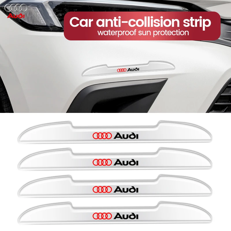 Car Door Transparent Anti-collision Protector Bar Stickers Side Edge Protection Guards Strip For Audi RS Sline A4 B5 B6 A3 8P 8V