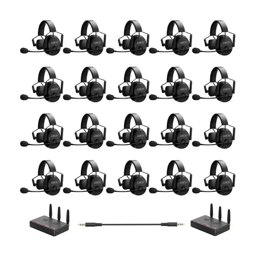 CAME-TV KUMINIK8 1.9G Duplex Digital Wireless Intercom Headset Distance up to 450m with Hardcase - Single Ear 20 Pack