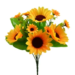 Bouquet di girasole artificiale girasole di seta fiore finto Bouquet da sposa fai da te centrotavola Party Desktop decorazione d'interni per la casa