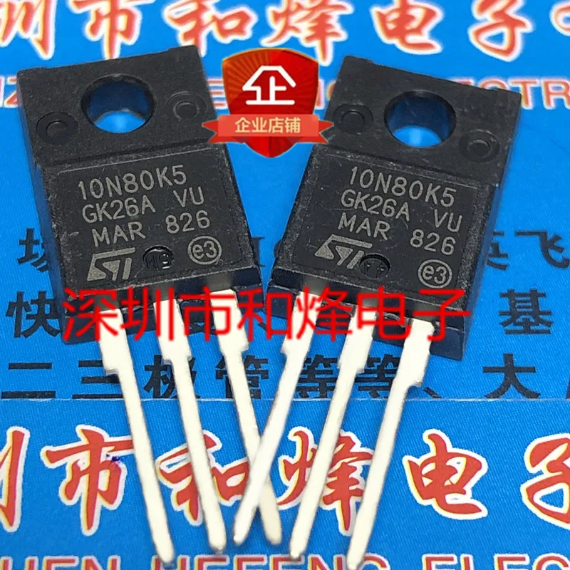 5 pces-10 pces 10n80k5 stf10n80k5 TO-220F 800v 4a em estoque novo e origjnal