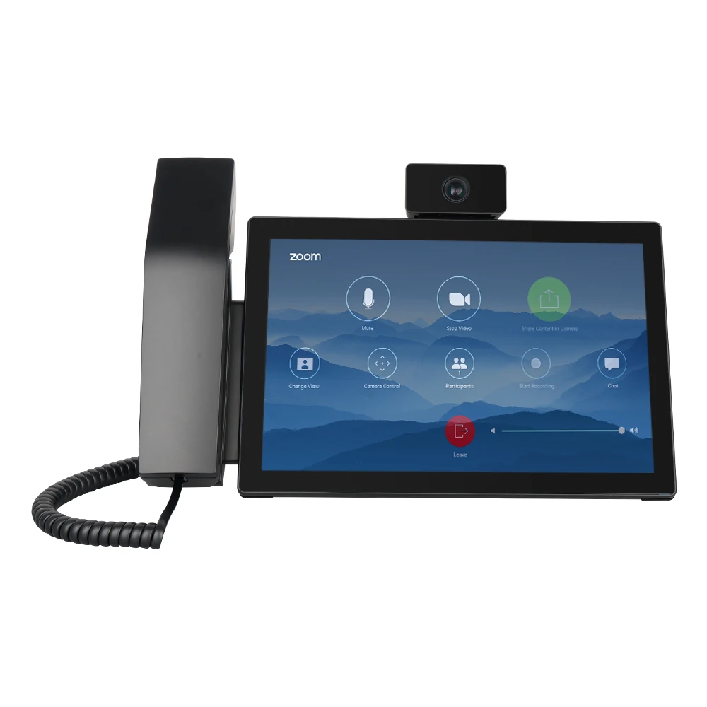 

Wide Angle Video Conference Phone IPS Touch Screen IP Deskphone with Microphone and Speaker