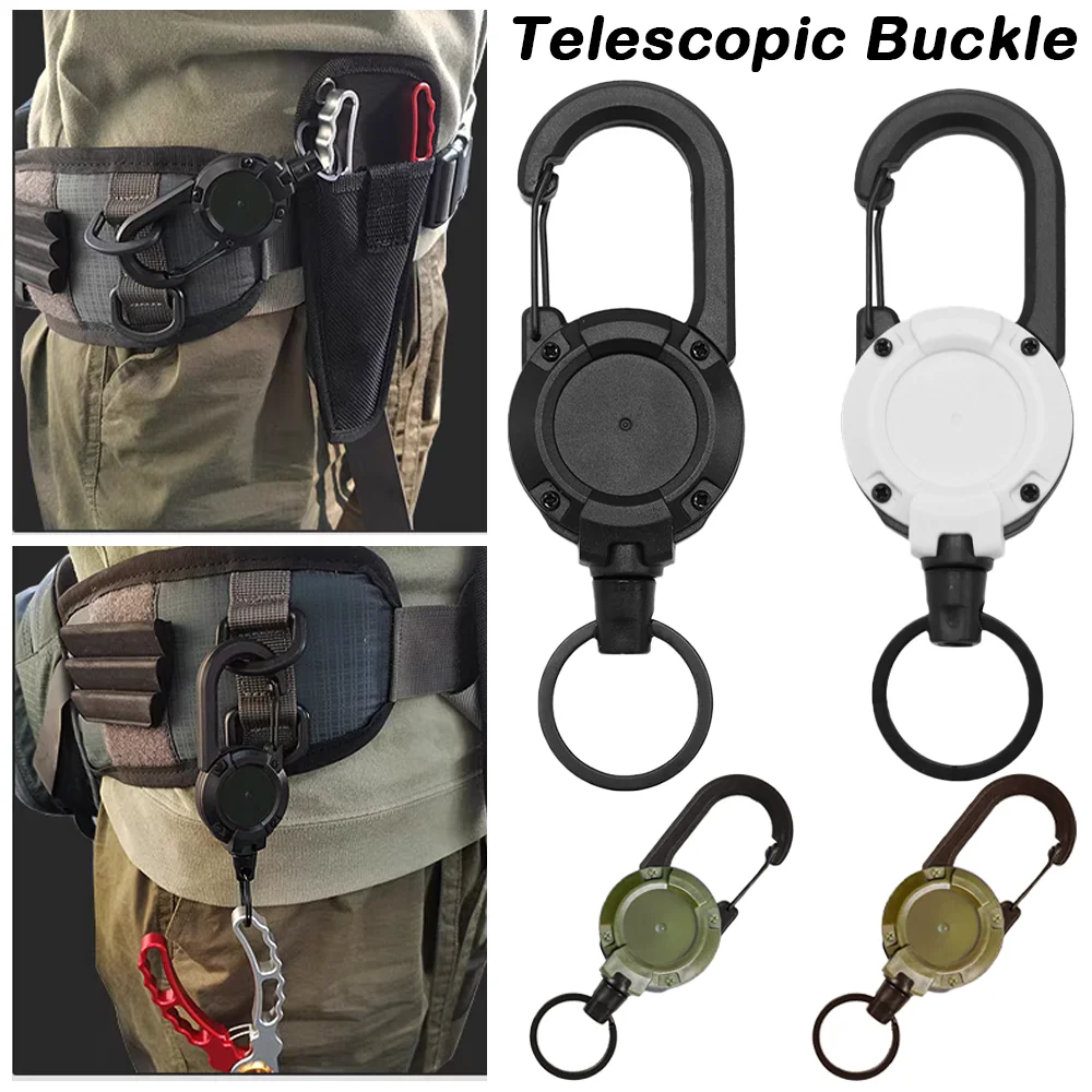 

Outdoor Backpack Steel Wire Rope Expansion Buckle Hiking Retractable Keychain Fishing Accessories Anti-loss Key Chain Camping