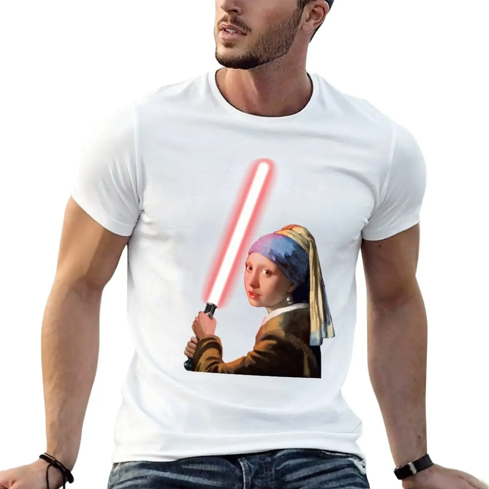 The Girl with the Lightsaber T-Shirt funnys plus sizes animal prinfor boys mens t shirt