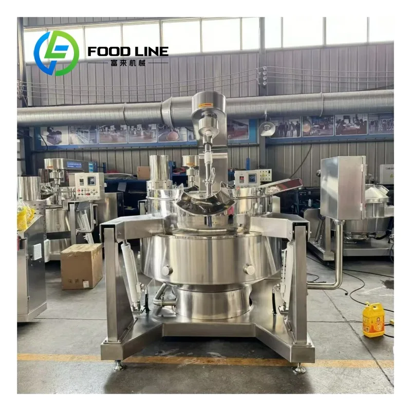 Far Infrared Commercial Tilting Mixing Cooking Kettle Gas Cooking Machine For Food Factory Customized
