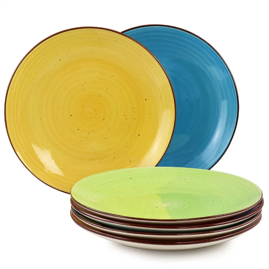 Sebastian 6 Piece Stoneware Dinner Plate Set in Assorted Colors