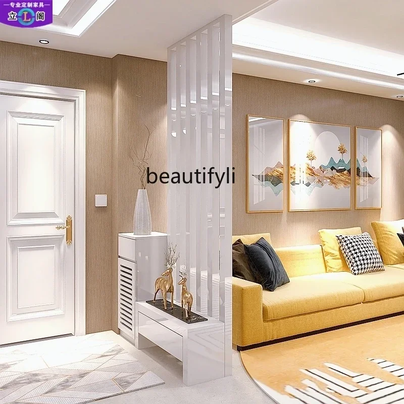 

ss K178 s25 A55 Modern simple living room screen partition entrance cabinet foyer white paint decorative cabinet